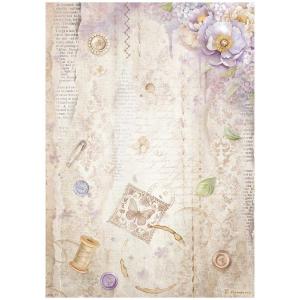 Stamperia Quiet Days Collection - A4 Rice Paper - Sewing [DFSA41074]